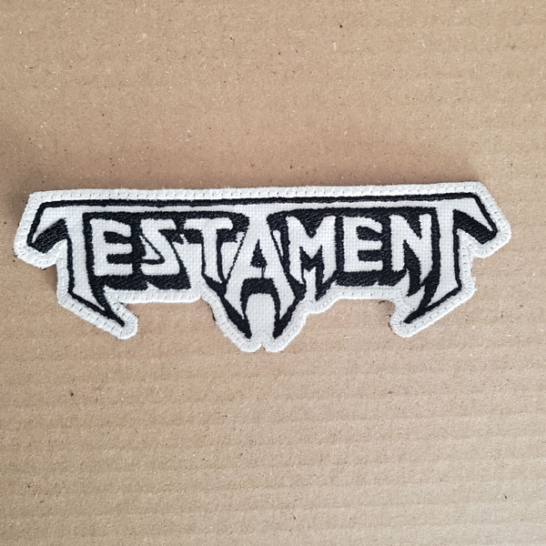 TESTAMENT EMBROIDERED LOGO PATCH (White)