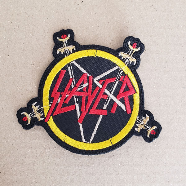 SLAYER EMBROIDERED LOGO PATCH (Pentagram/Yellow)