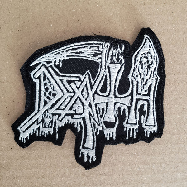 DEATH EMBROIDERED LOGO PATCH (White/Old Logo)